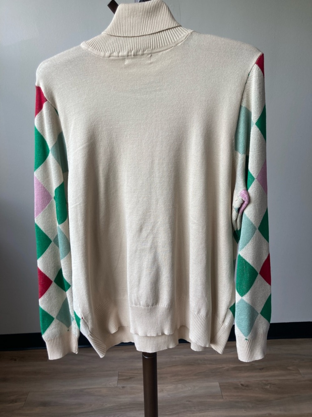 Retrology turtleneck geometric diamond print lightweight sweater 2X - Picture 15 of 16